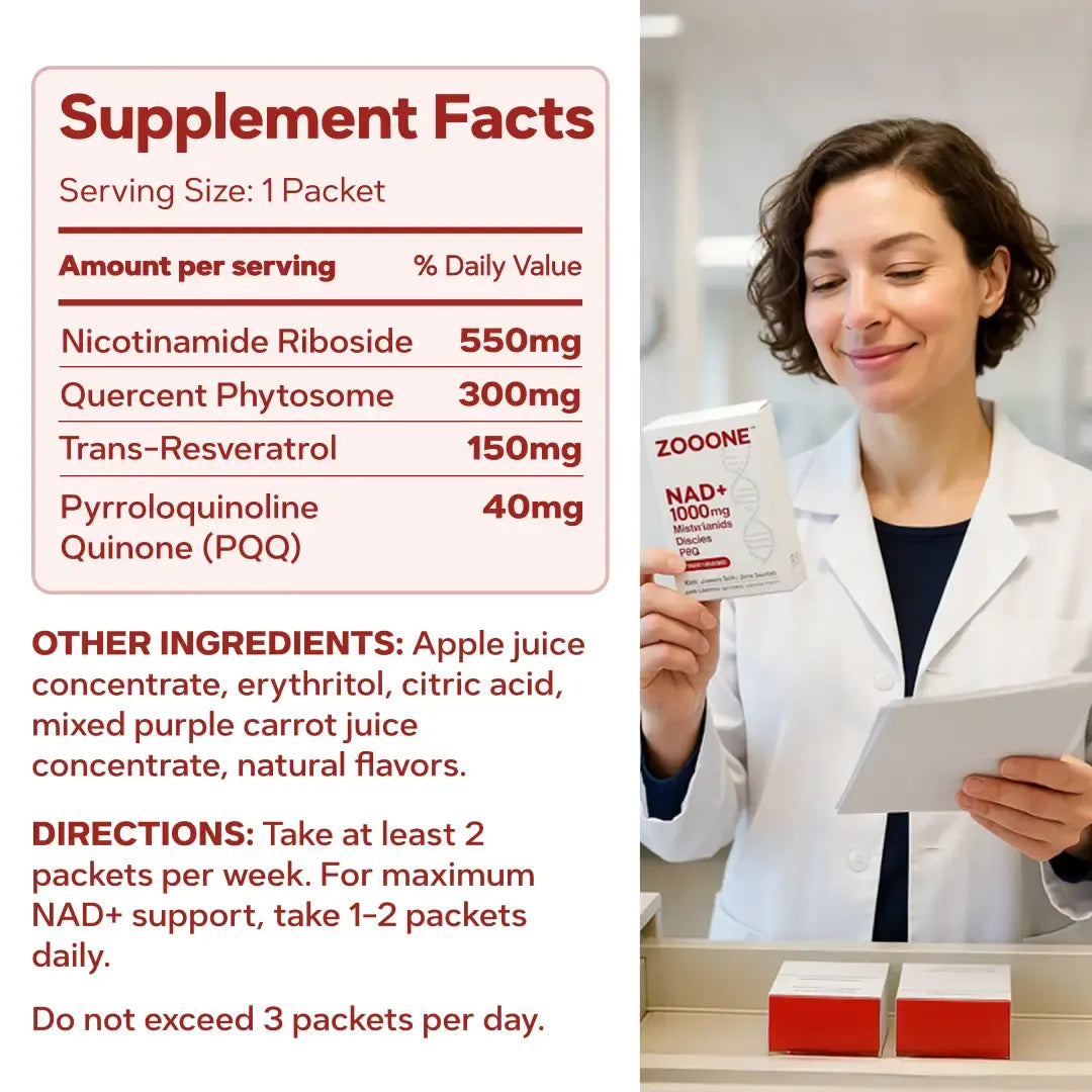 ZOONE Liquid NAD+ (1000mg  NAD+ | Naturally Flavored)